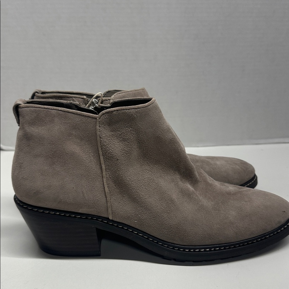 Sam Edelman Pyrce Boots Ankle Booties Suede Leather Boot Tan Brown New Size 9.5